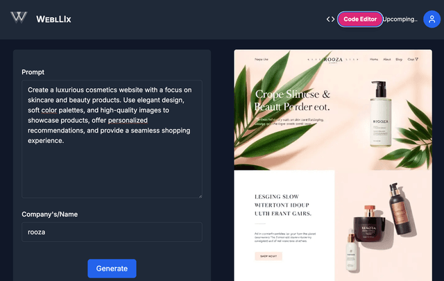 Best drag and drop website builder Webllix