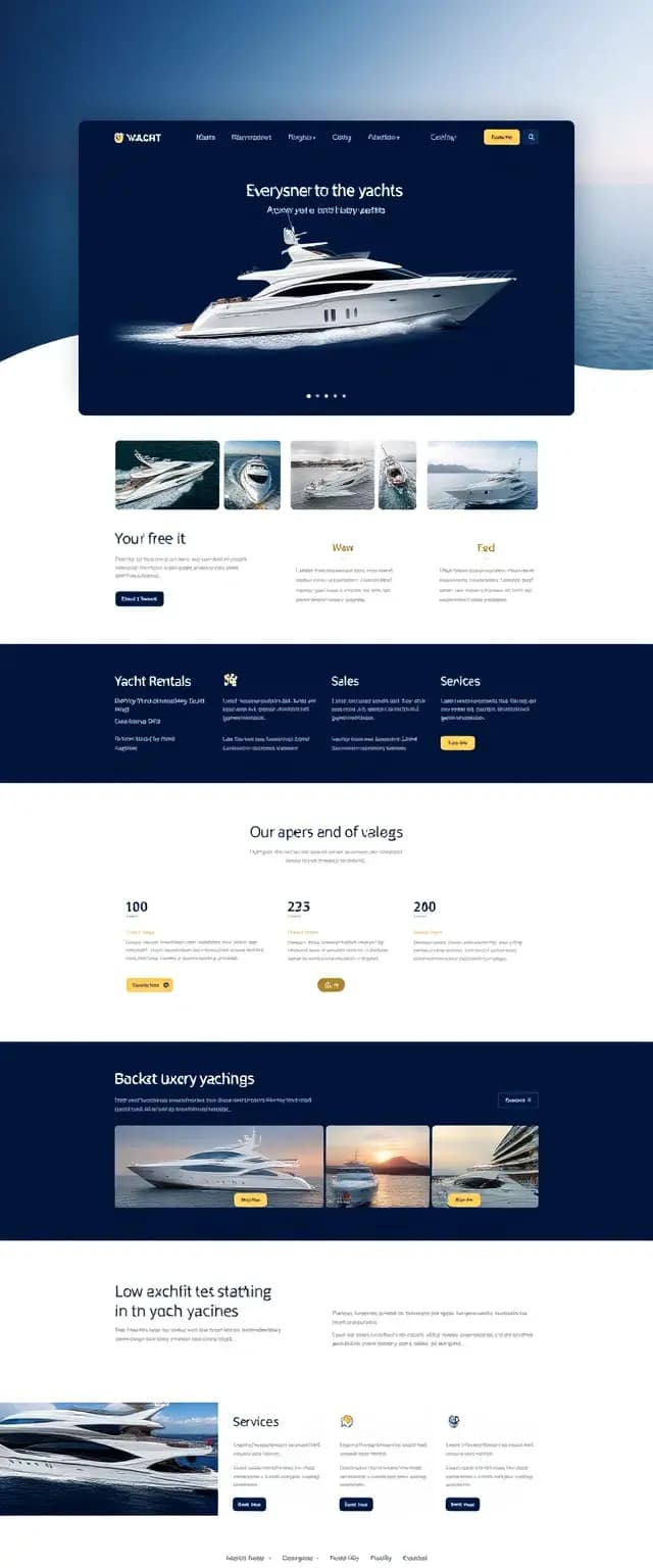 Sleek Modern Landing Page for Yacht company